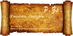 Paschka Zselyke névjegykártya